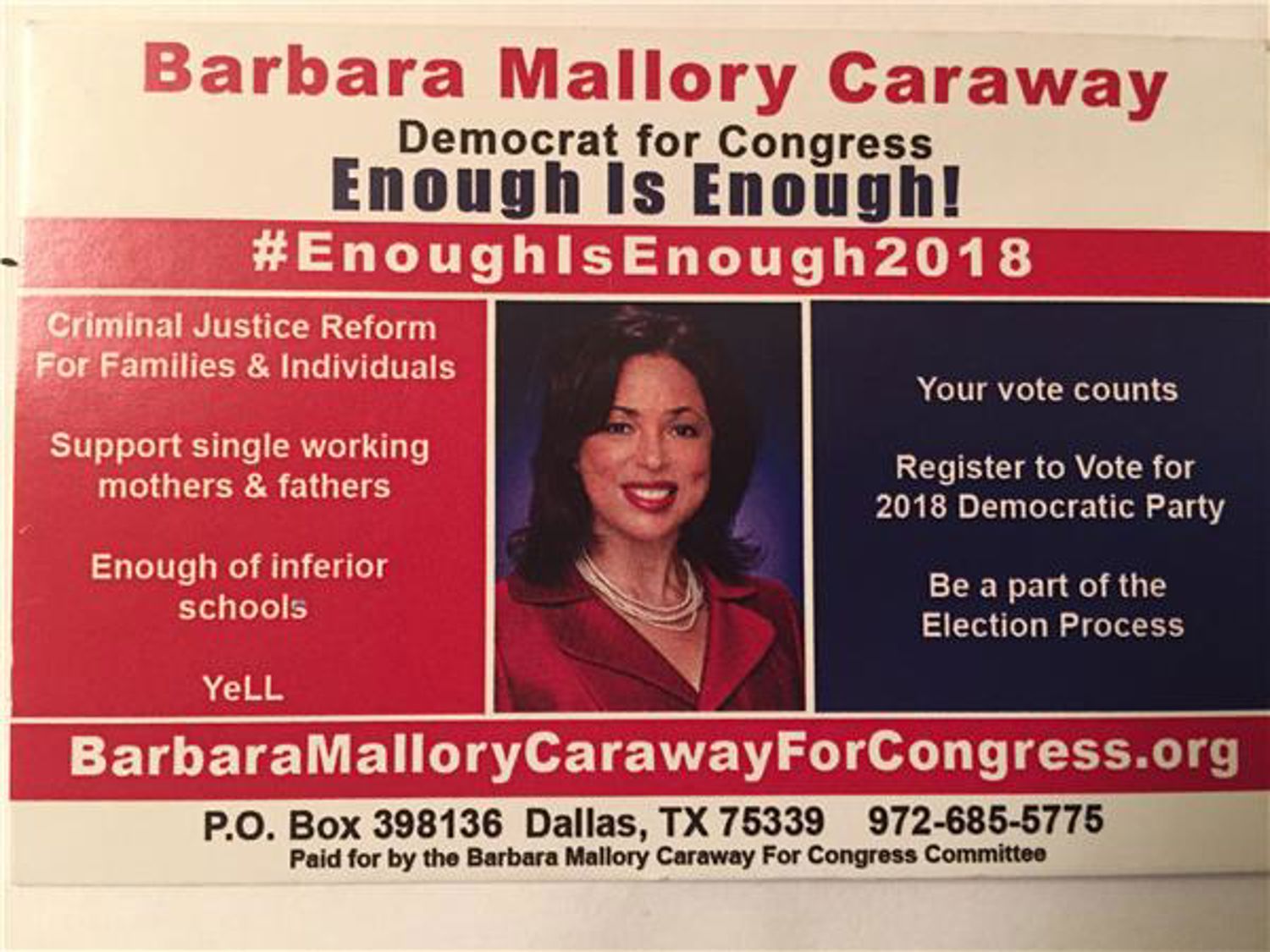 Freeontheinside with Minister Lewis/Barbara M. Caraway for Congress Artwork
