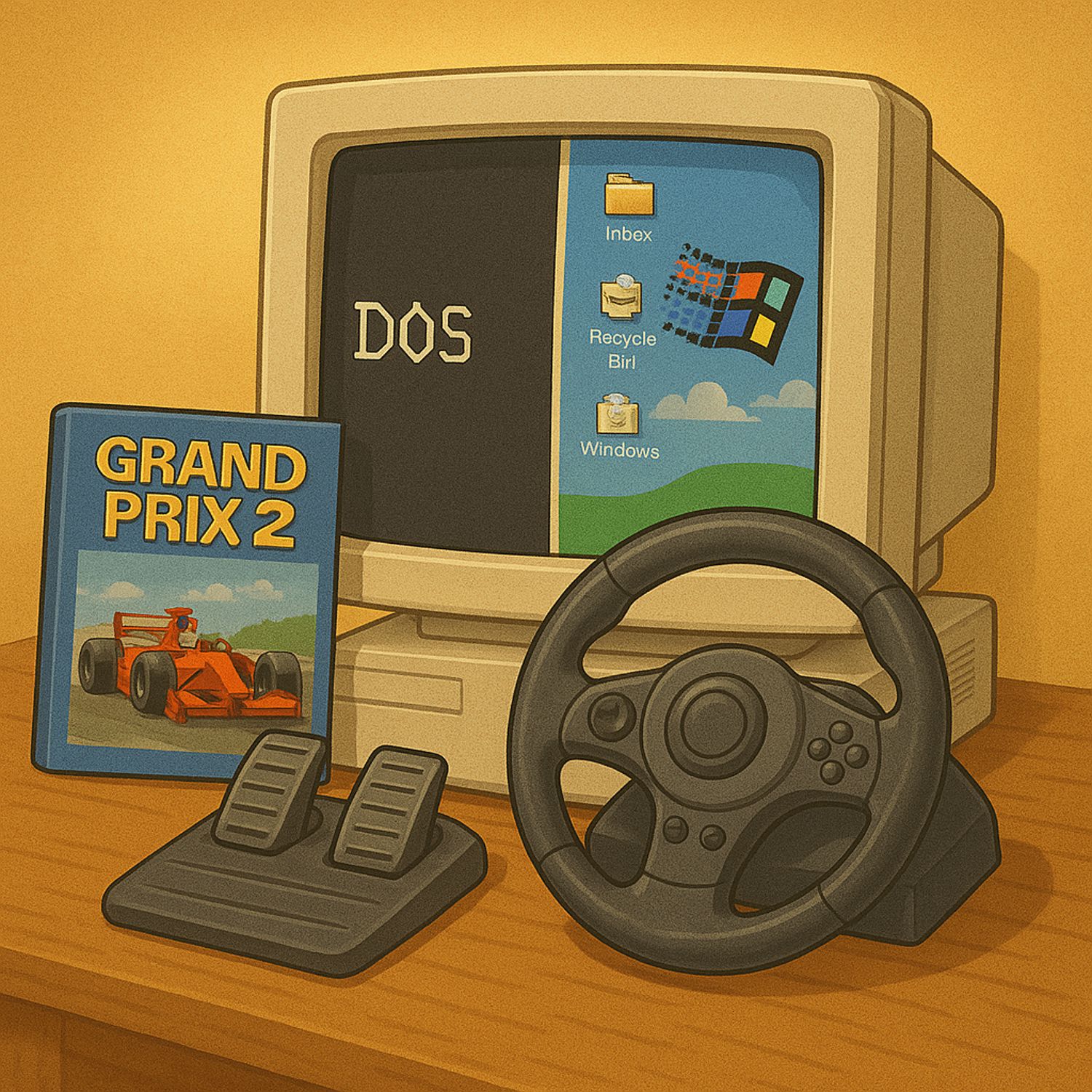DOS vs. Windows, Grand Prix 2 und erste Lenkräder