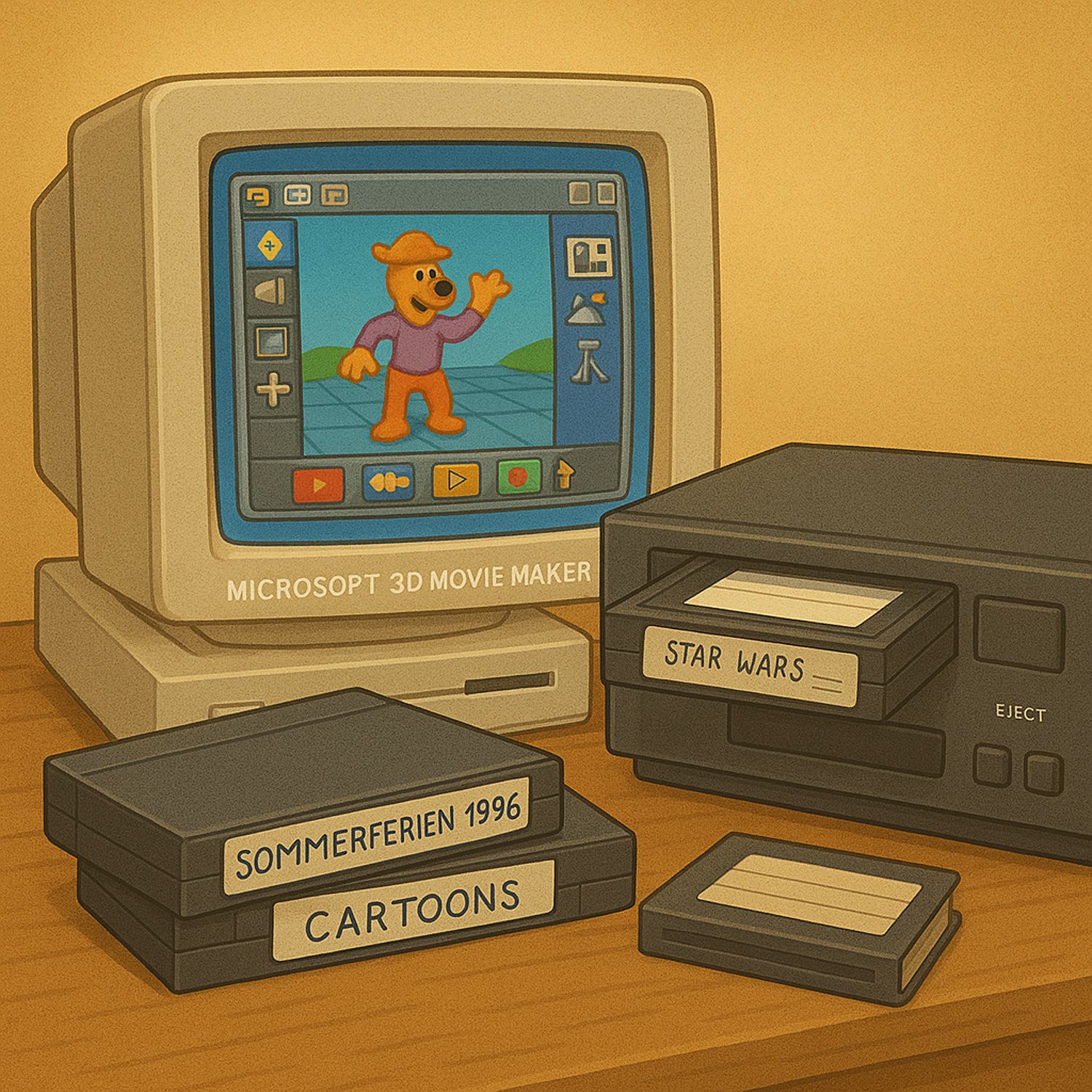 Kreativ-Tools & Kinderzimmerkino: Microsoft 3D Movie Maker & VHS-Tricks