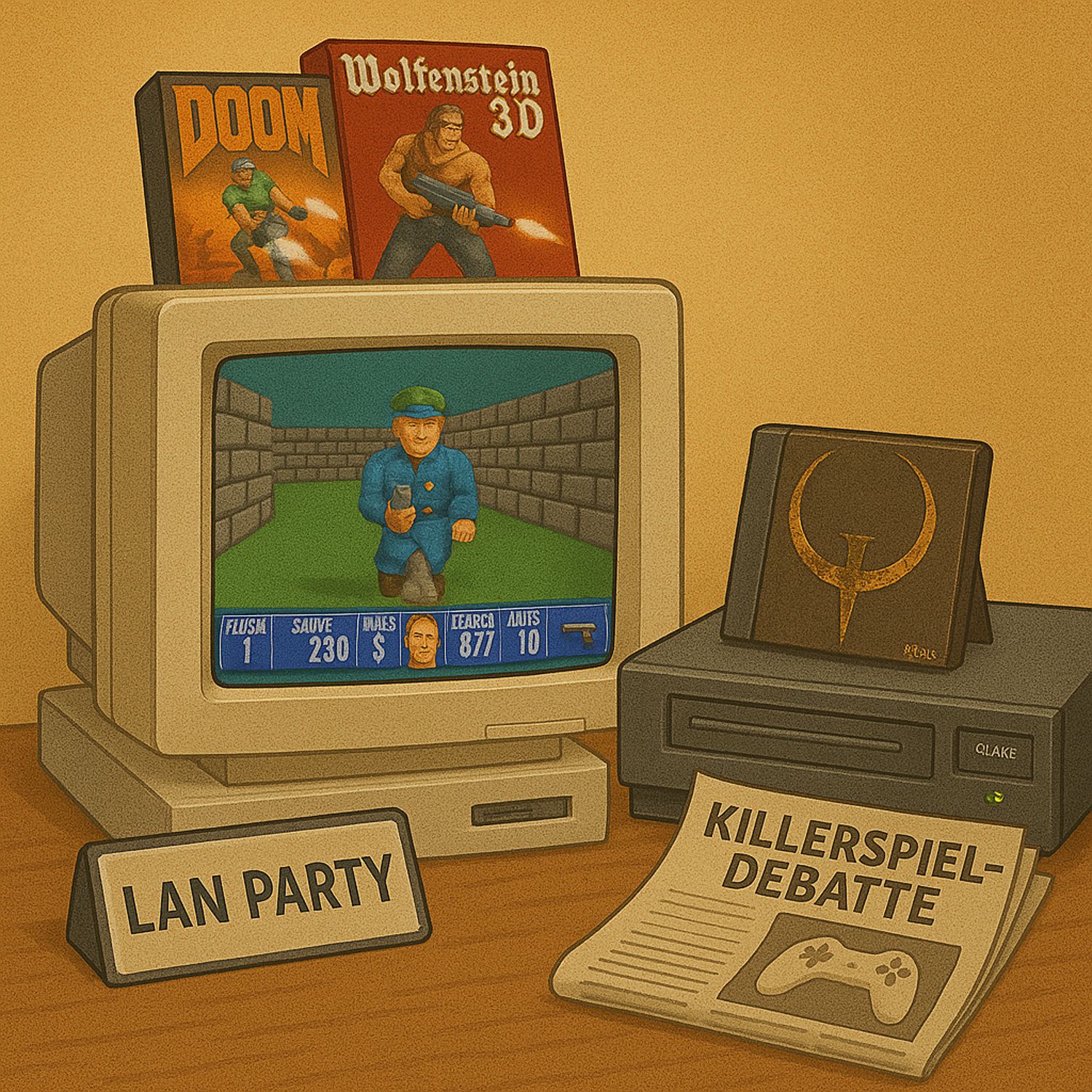 Erste Shooter: Wolfenstein, Doom, Quake 3, LAN-Partys und Killerspiel-Debatte