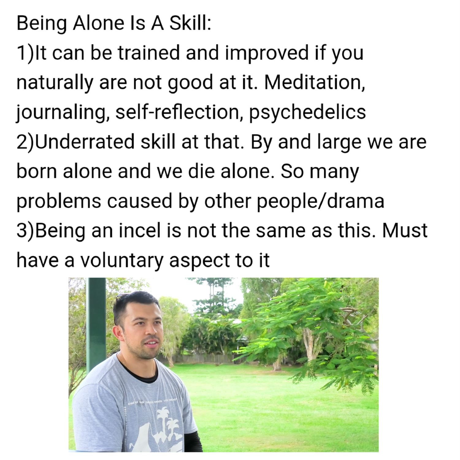 Being alone is a skill