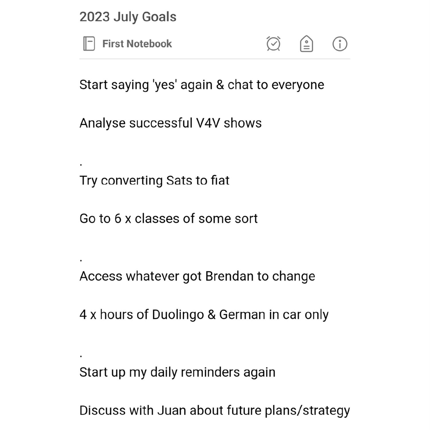 Kyrin's July 2023 Goals