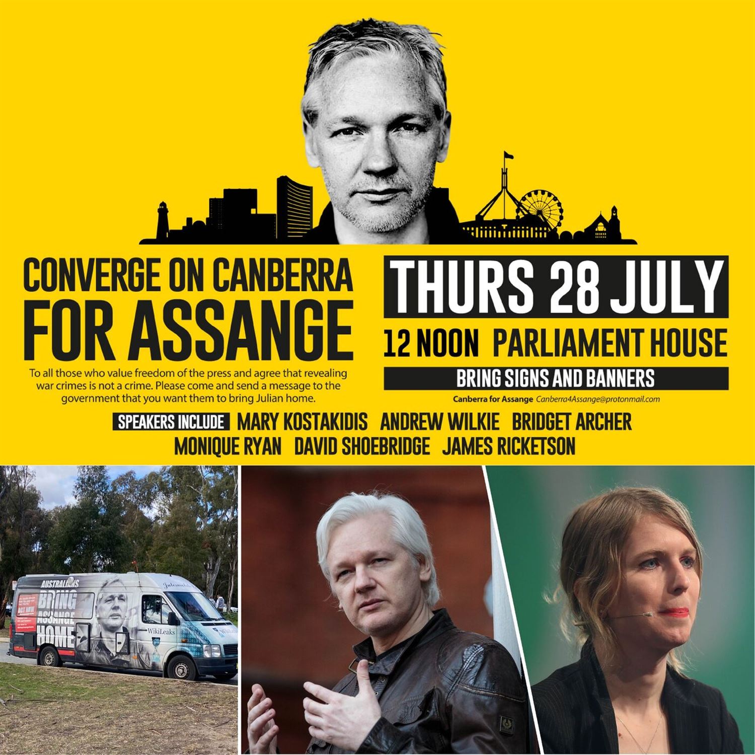 Julian Assange protest against his extradition