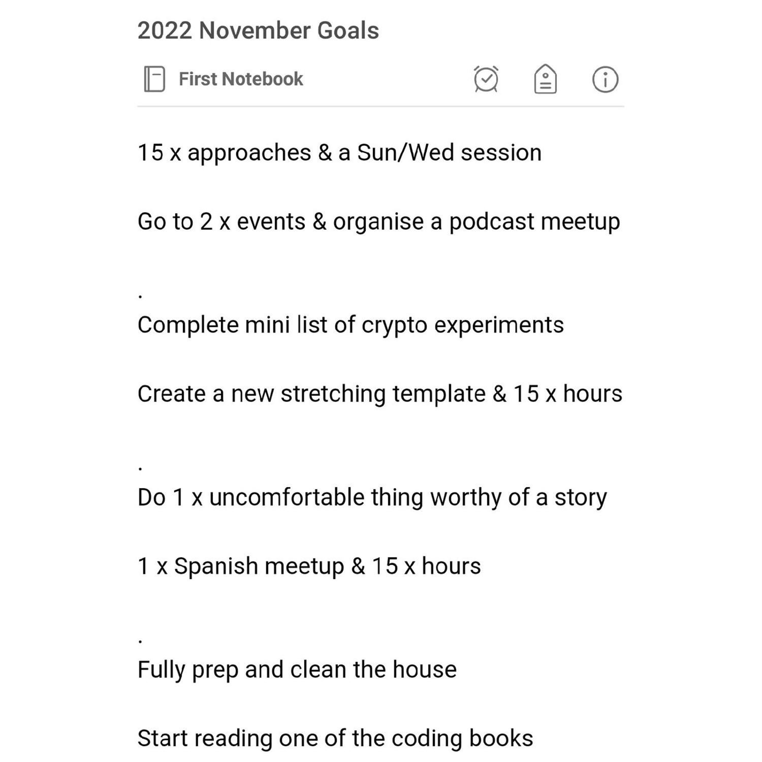 Kyrin's November Goals