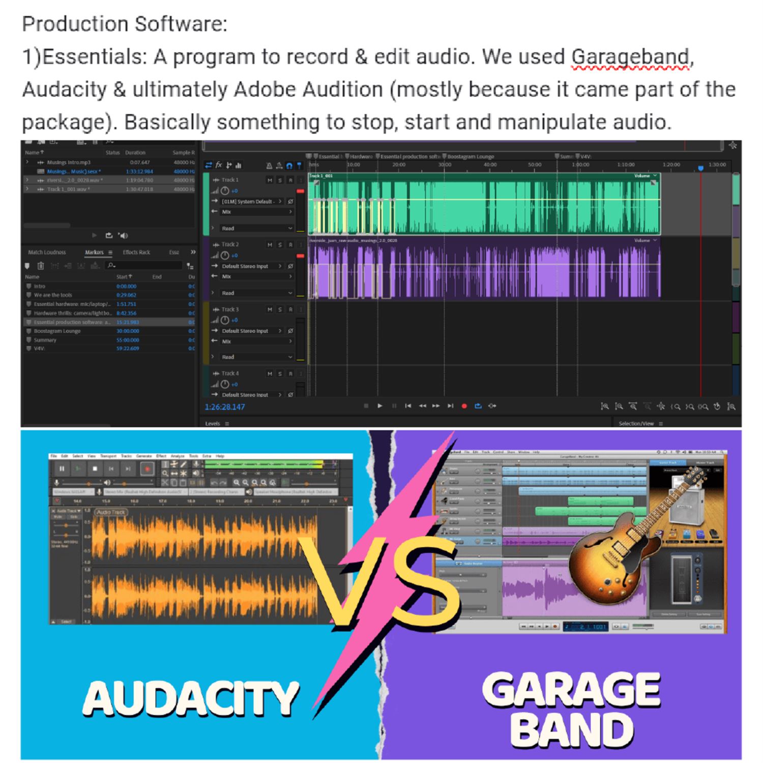 Essential production software: audio editor