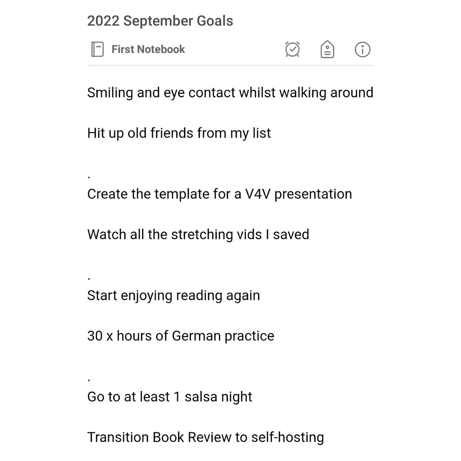 Kyrin's September Goals