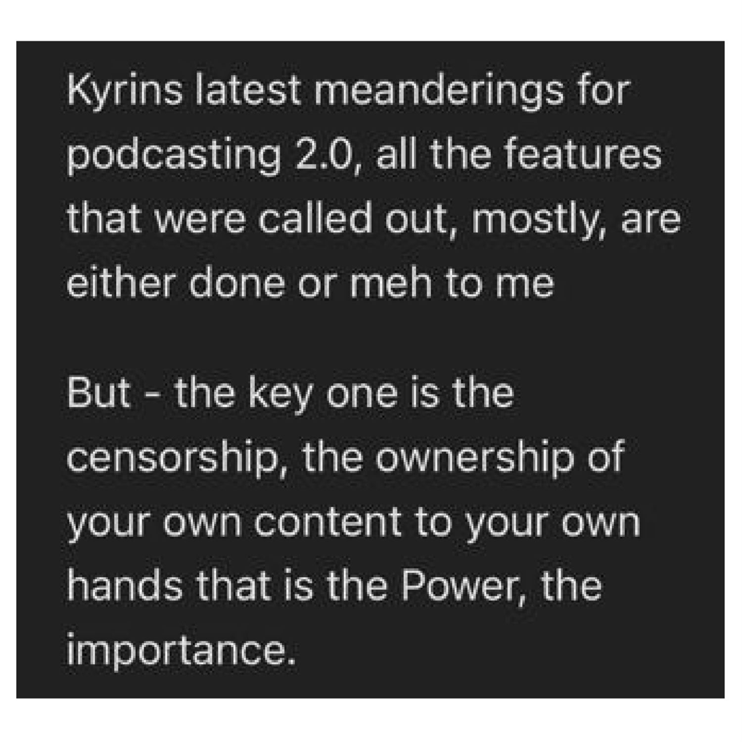 Podcasting 2.0 is censorship resistant