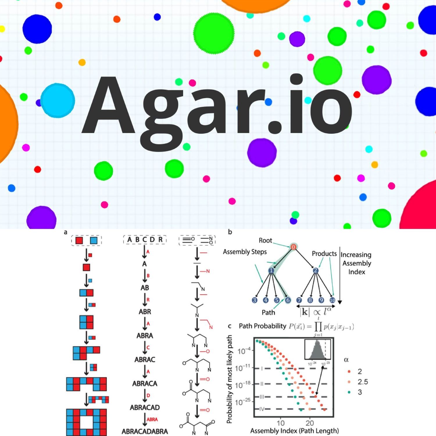 Agar.io & assembly theory