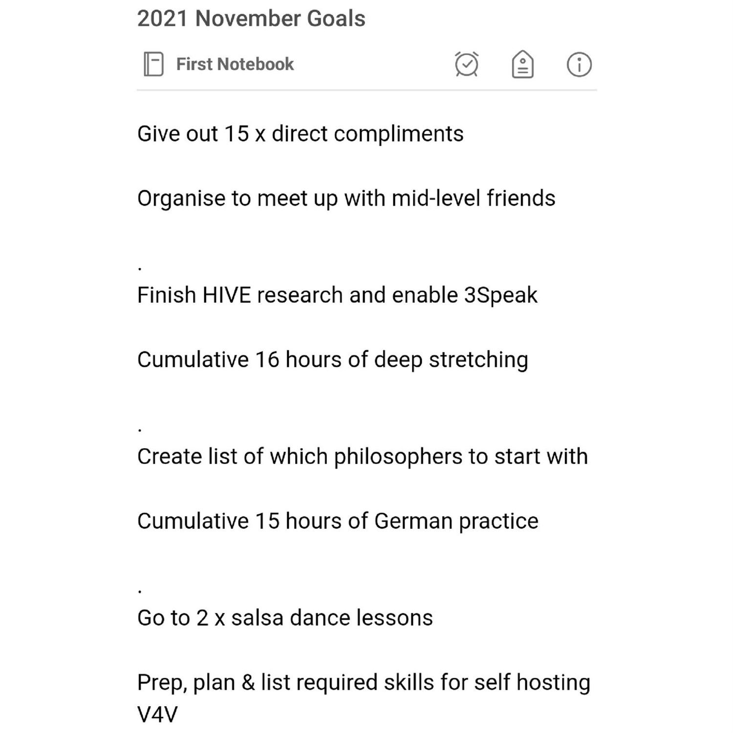 Kyrin's November goals