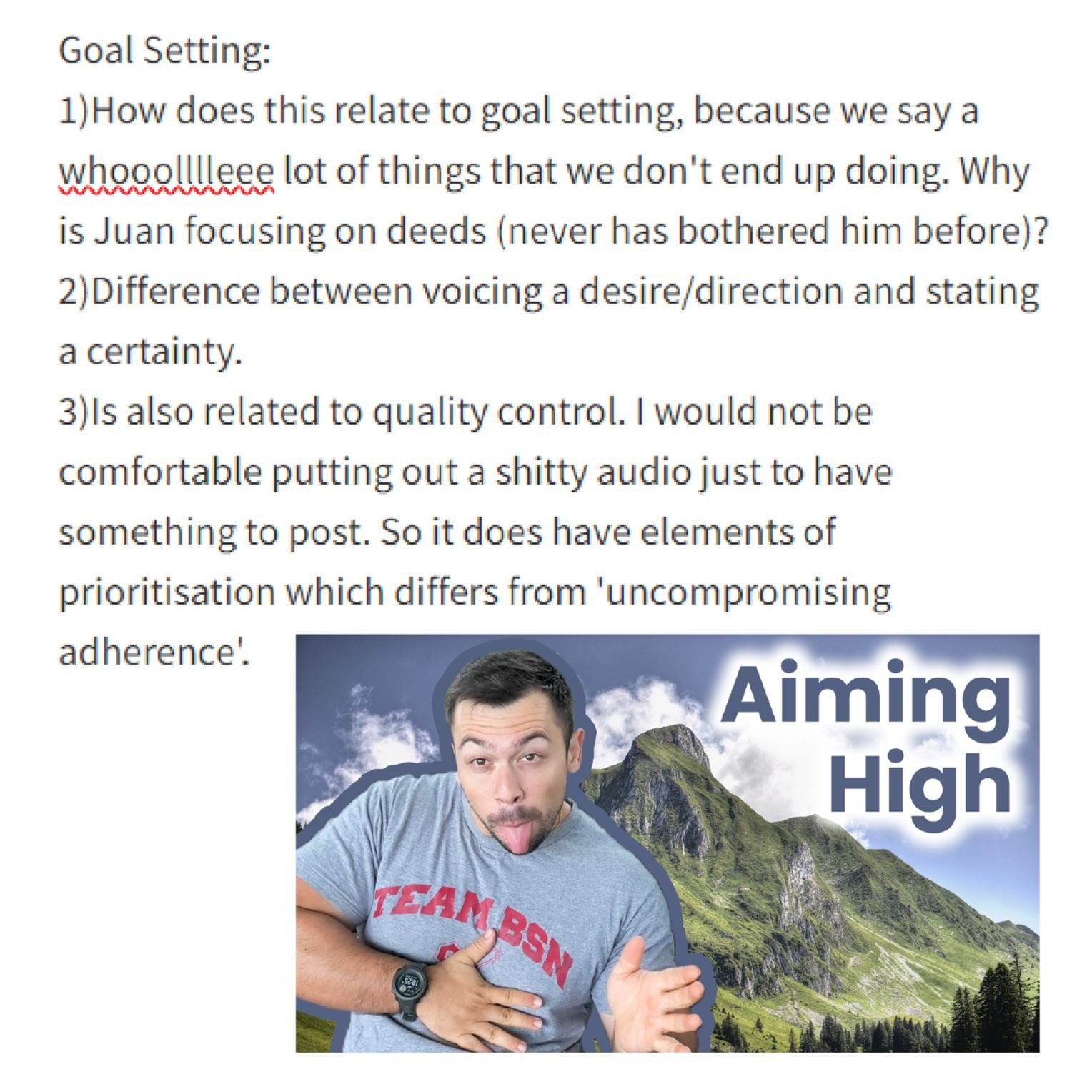 Goal setting