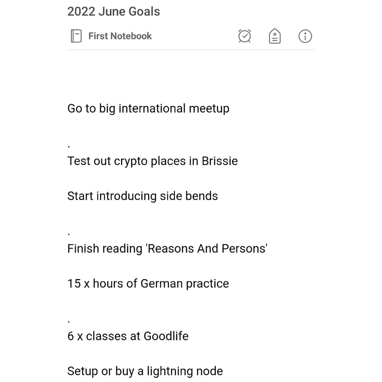 Kyrin's June Goals