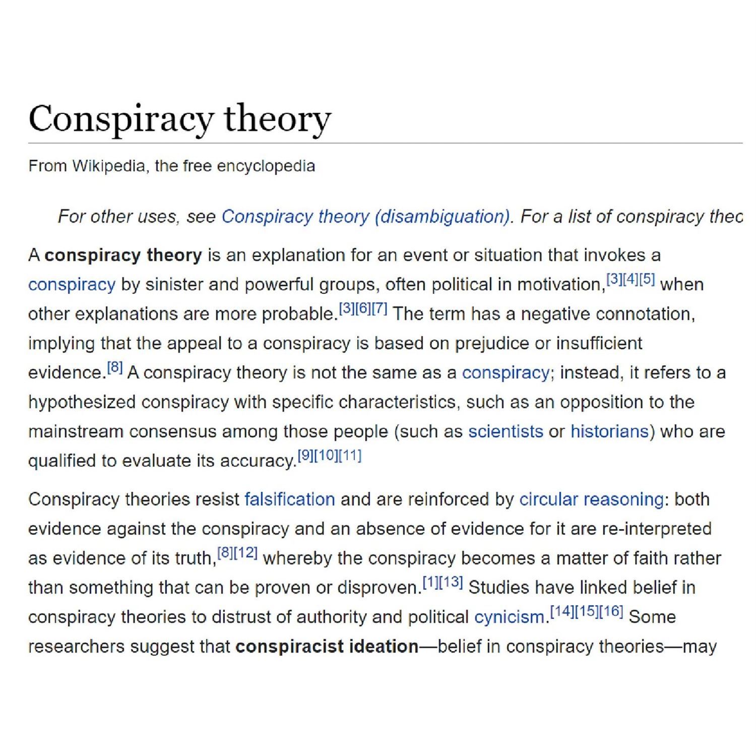 Conspiracy theory definition