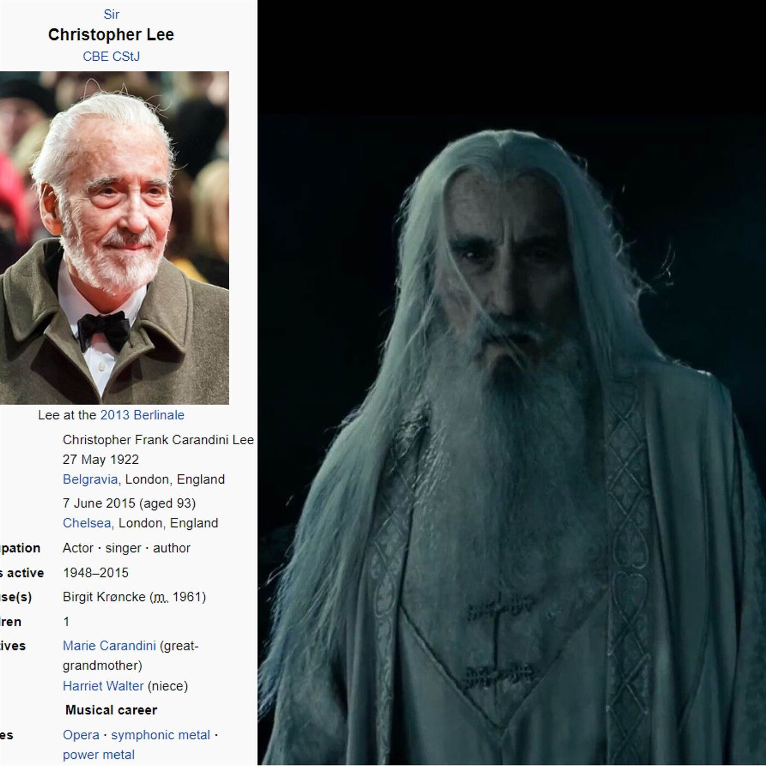 Christopher Lee was a badass