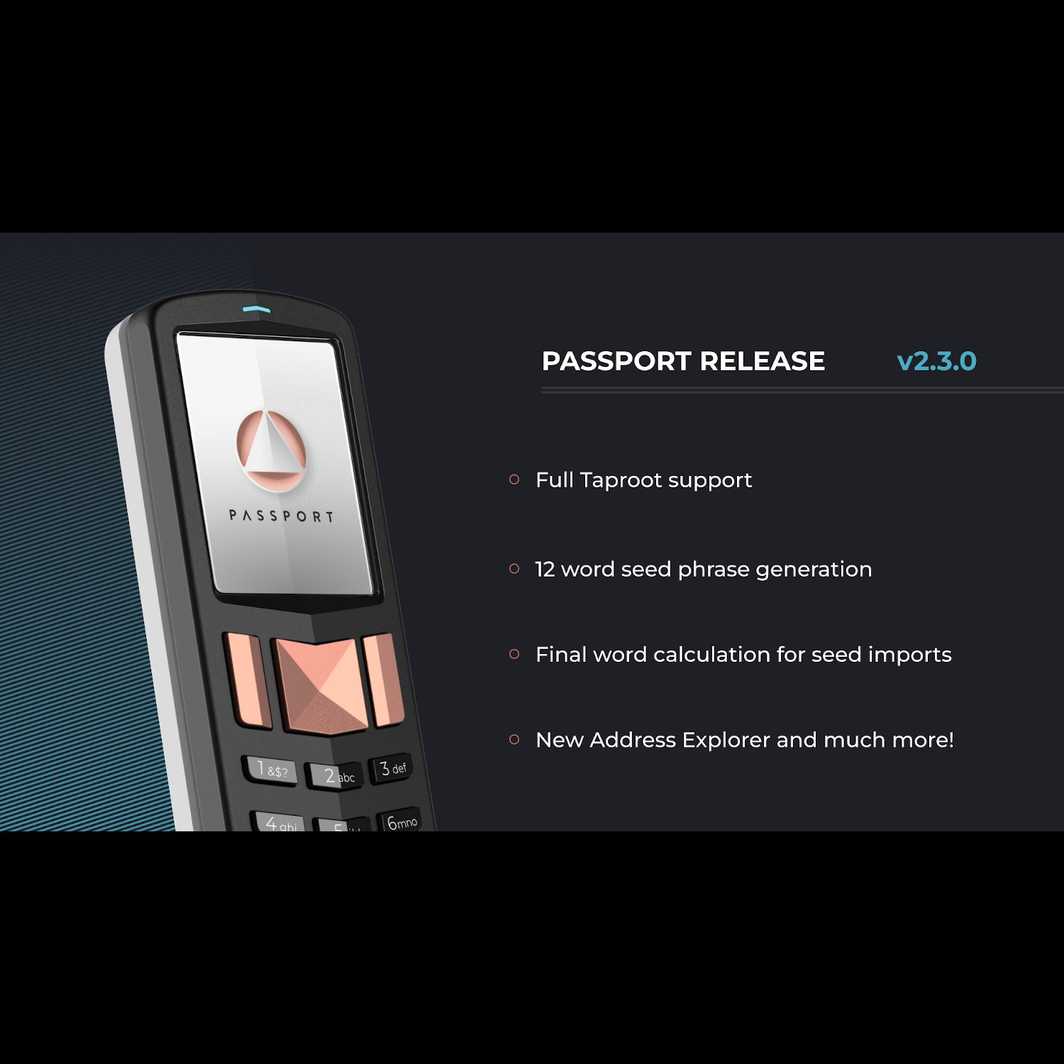 FOUNDATION Passport Firmware v2.3.0: Full Taproot Support