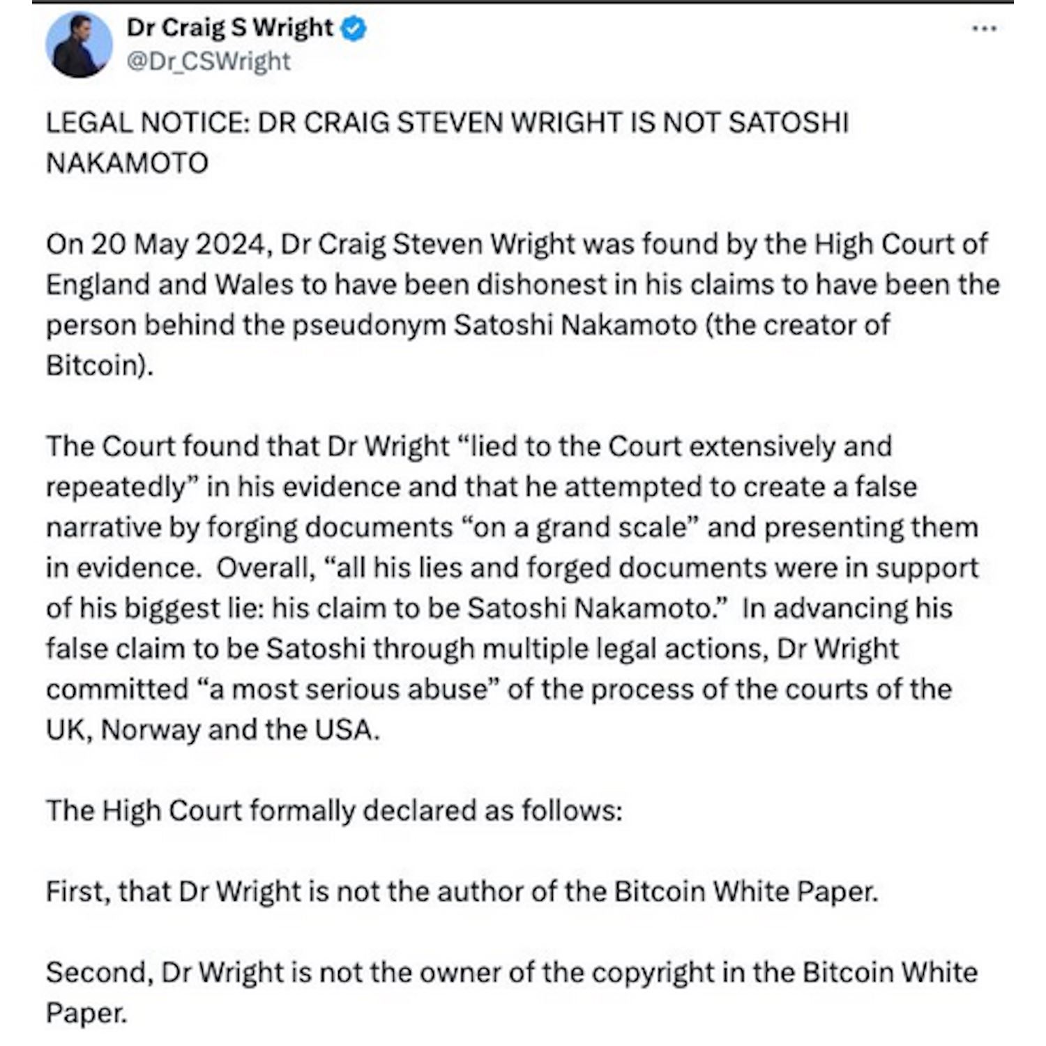 Craig Wright: The Lying Little Cunt