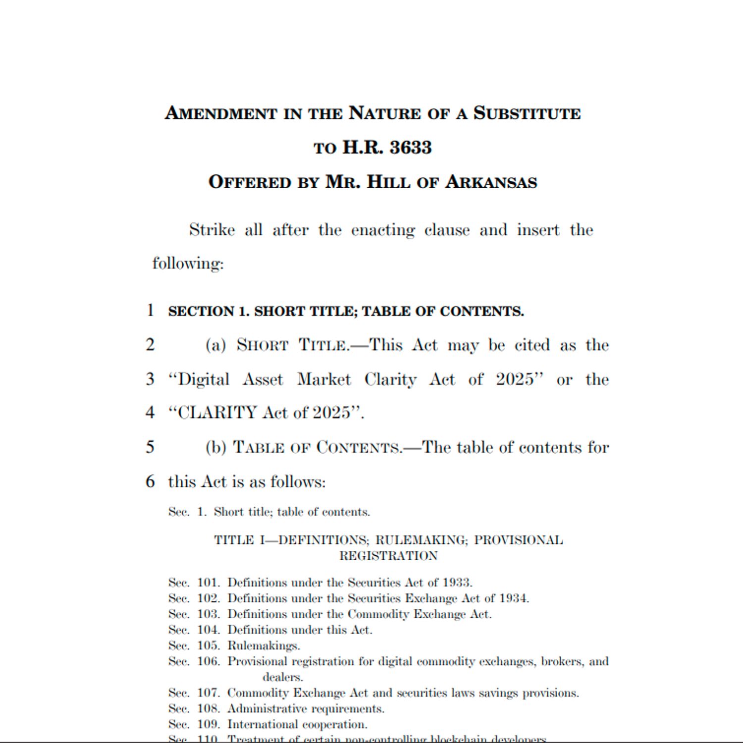 The Clarity Act
