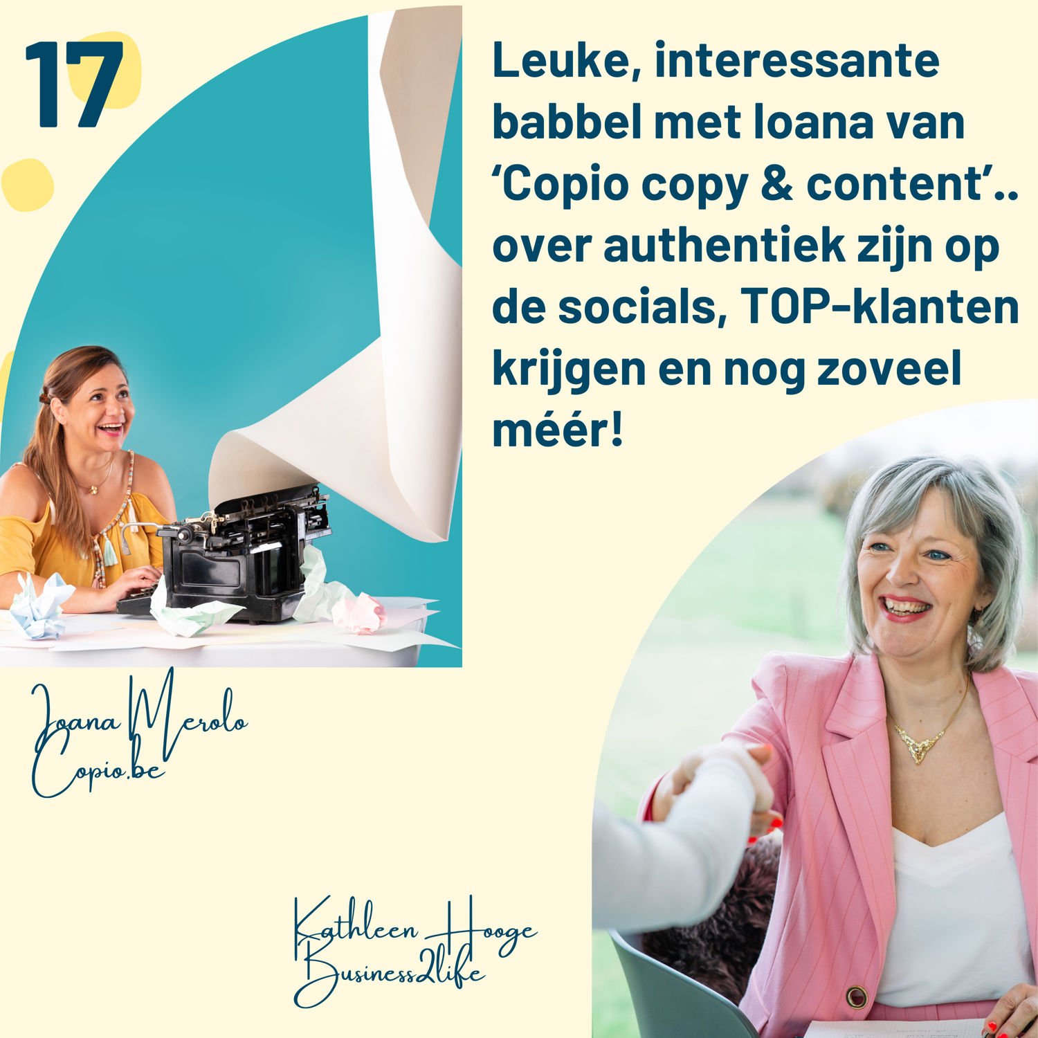 #17 Content en de socials: vloek of zegen? Inspirerende babbel met Ioana Merola van Copio.  Artwork