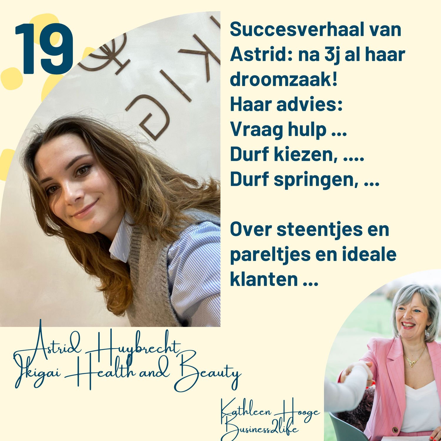 #19 Astrids succesverhaal: na 3j al haar droomzaak: over steentjes en pareltjes van klanten ... over kiezen, springen en veel meer ...  Artwork